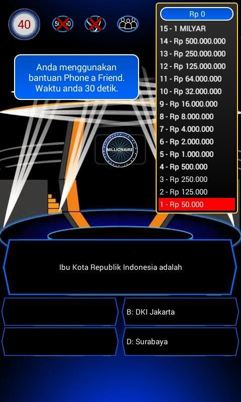 Download Game Kuis Milioner Versi Indonesia